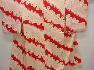 アンティーク　草葉に菊模様長襦袢